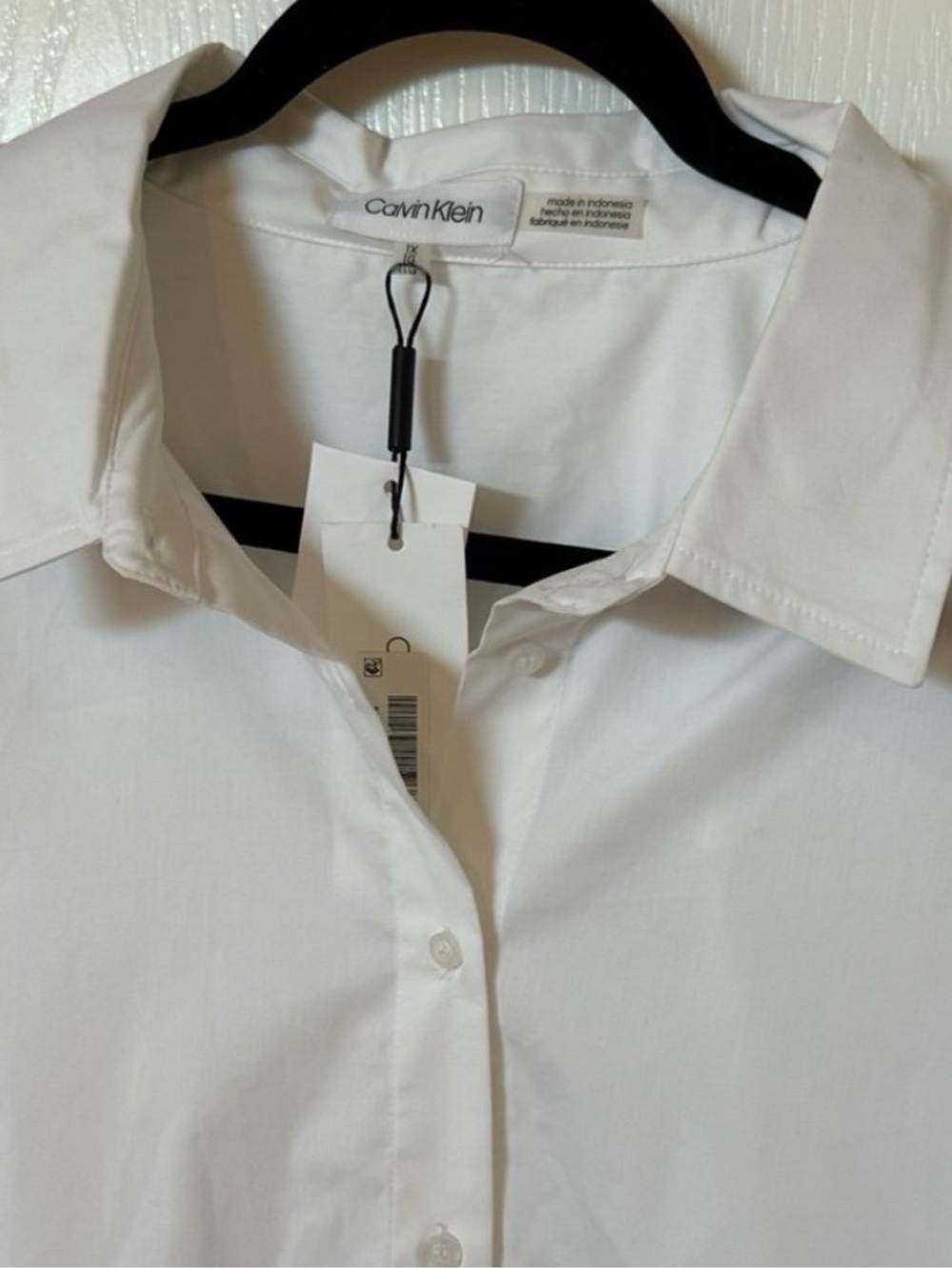 CALVIN KLEIN size 1X White Oversized Button-Up Quarter Sleeve Blouse NEW $89 - Picture 3 of 13